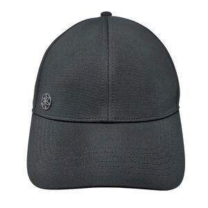 GAIAM Strapback Hat Black OSFA Adjustable Breathable Emblem Blank Polyester